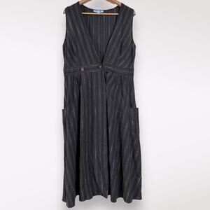She+Sky L‎ Open Buttoned Pinafore Dress Striped Nautical Spring Festival